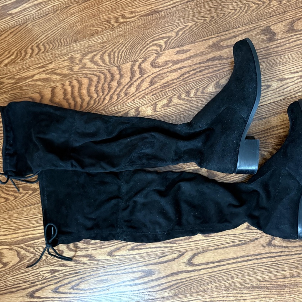 Black Suede Over-the-Knee Boots
